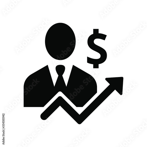 Man and finance icon in trendy flat style isolated on white background. Finance symbol for your web site design, logo, app, UI. Vector illustration, EPS10

