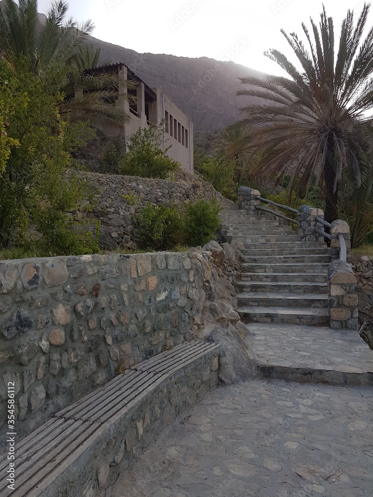 stairs to the castle in Wakan village