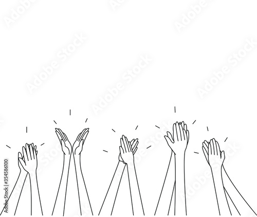 Hands clapping. Applause vector. Concept: approval, enthusiasm of the audience, viewers, audience in response to a story, presentation, demonstration, important news and a responsible decision.