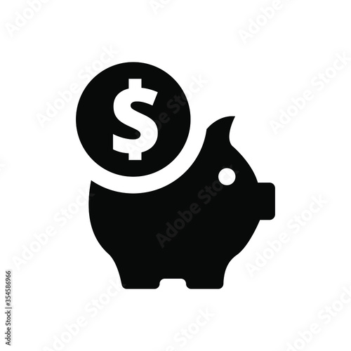 Pig with coins icon symbol of deposit or banking profit or income.