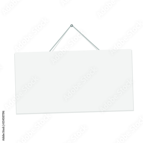 Vector illustration of a clean door sign. Hanging on a nail and placing text on a blank sheet. Universal use and application. eps 10.