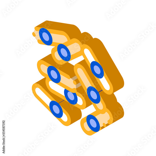 Microscopic Bacterium Sticks vector isometric sign. color isolated symbol illustration