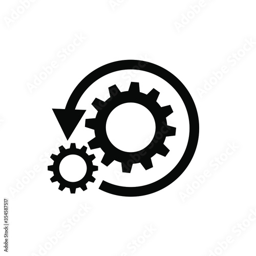 Vector gear reload icon with arrow.