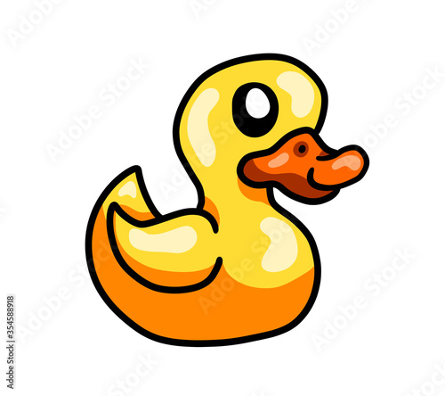 Cartoon Stylized Rubber Ducky Stock Illustration | Adobe Stock
