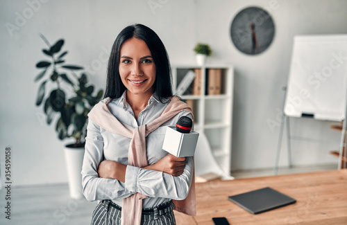 Female journalist working photo