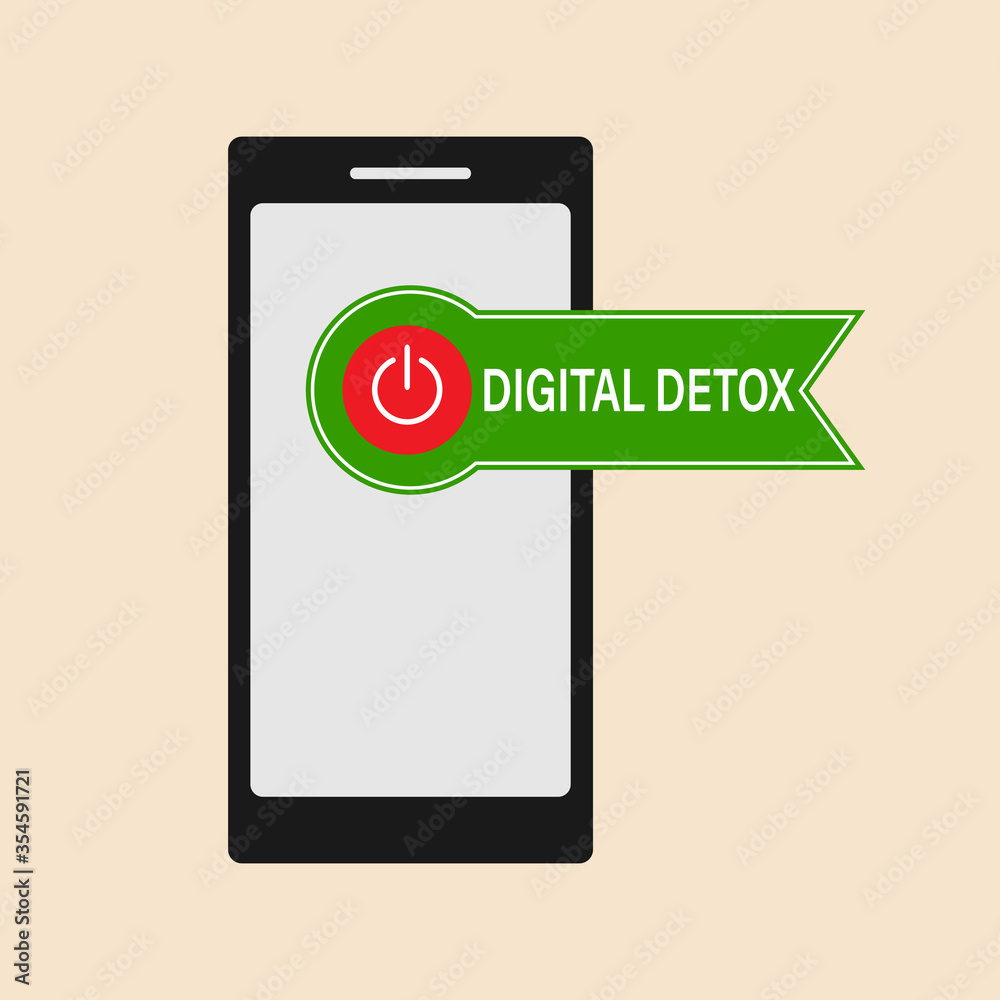 Illustration of a banner or sticker from a mobile phone. The concept of a digital detox. Illustration of a banner or sticker from a mobile phone. The concept of a digital detox.
