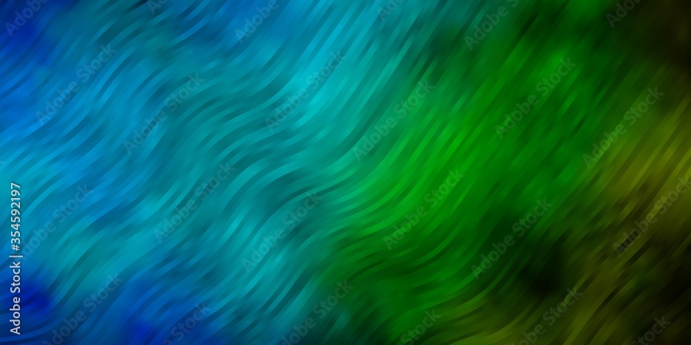 Light Blue, Green vector template with curved lines. Abstract illustration with bandy gradient lines. Pattern for ads, commercials. Light Blue, Green vector template with curved lines. Abstract illustration with bandy gradient lines. Pattern for ads, commercials.