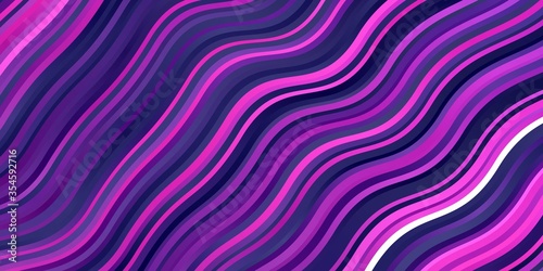 Dark Purple vector background with lines. Colorful illustration  which consists of curves. Pattern for websites  landing pages.