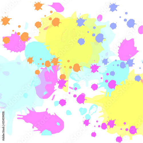 Abstract colorful paint brush and flick colours pattern background. nice watercolor paint splash texture background.