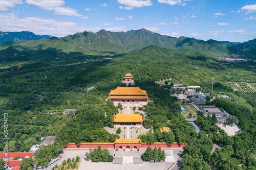 Ming Tombs Changling mausoleum in China aerial drone photo