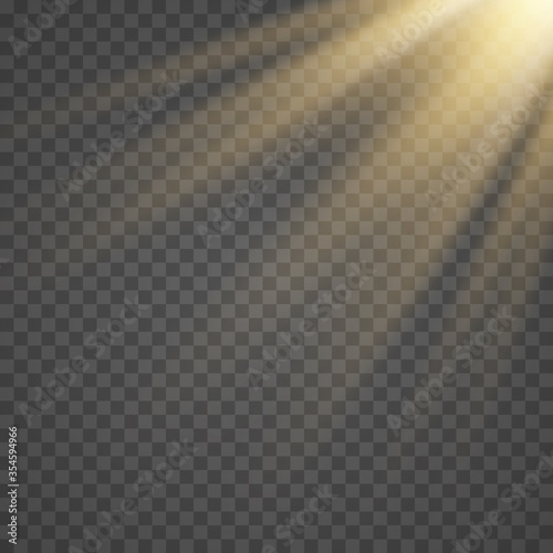 Vector transparent sunlight special lens flash light effect.front sun lens flash. Vector blur in the light of radiance.