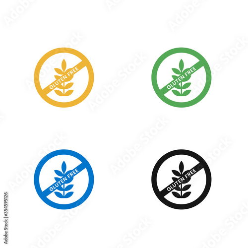 Gluten-free label vector icons set. vector illustration. dietetic product symbol photo