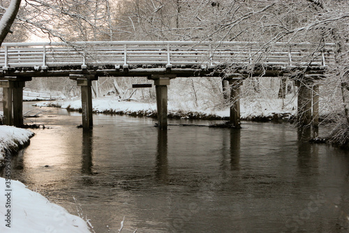 River Ula in winter, Lithuania photo