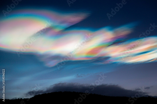 Amazing pearl clouds over Norway, wintertime. photo