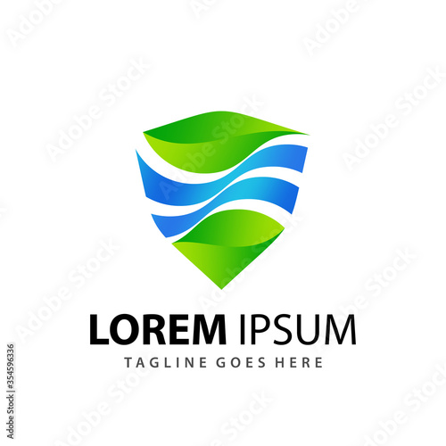Abstract Gradient Shield Wave Leaf Company Logo Design Template Premium Vector Free Download Abstract Gradient Shield Wave Leaf Company Logo Design Template Premium Vector - GFXLoad