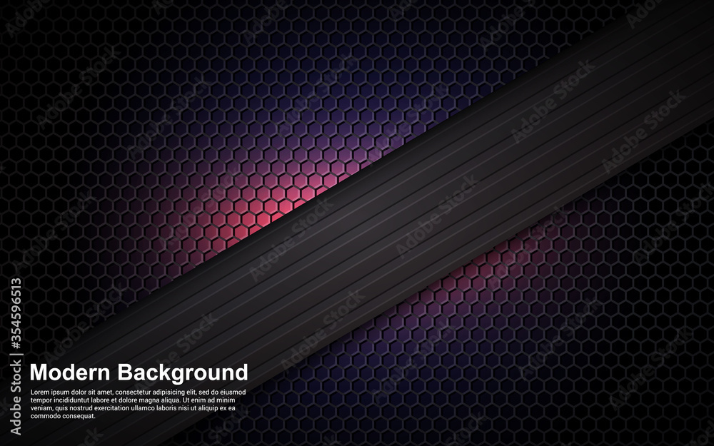 Illustration vector graphic of Abstract background purple dimension on black modern