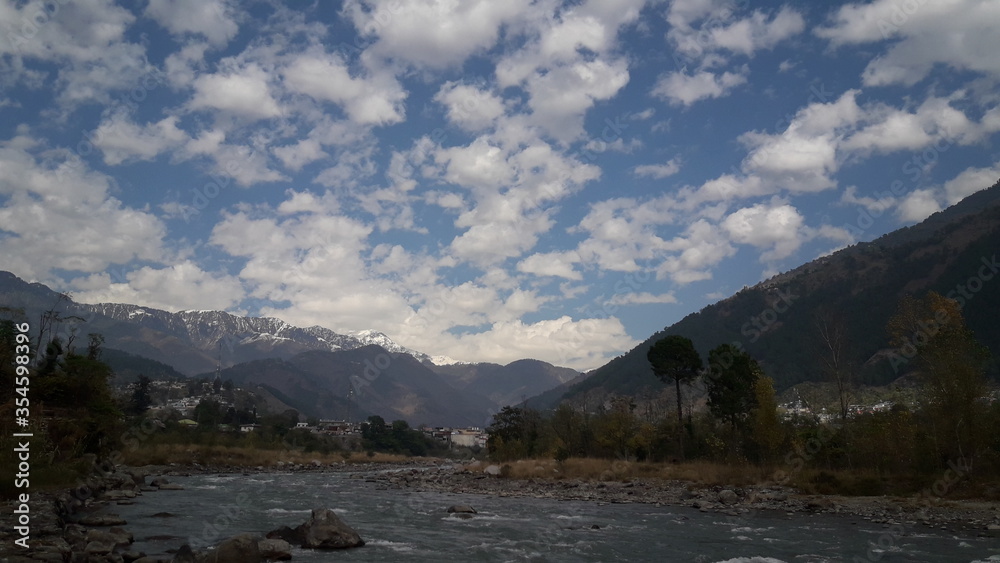 mountains and clouds