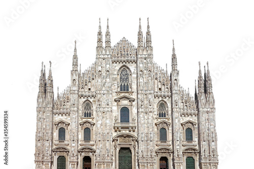Fototapeta Milan Cathedral (Italian: Duomo di Milano) in Italy, isolated on white backgroun