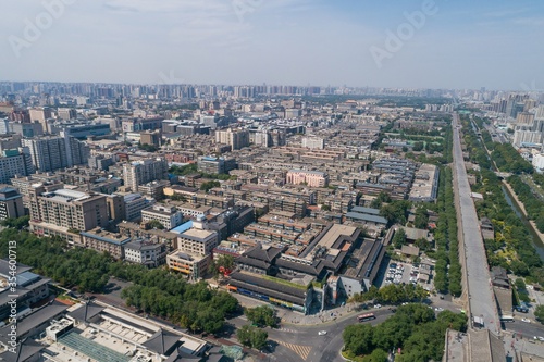 Xian old town in China aerial drone photo