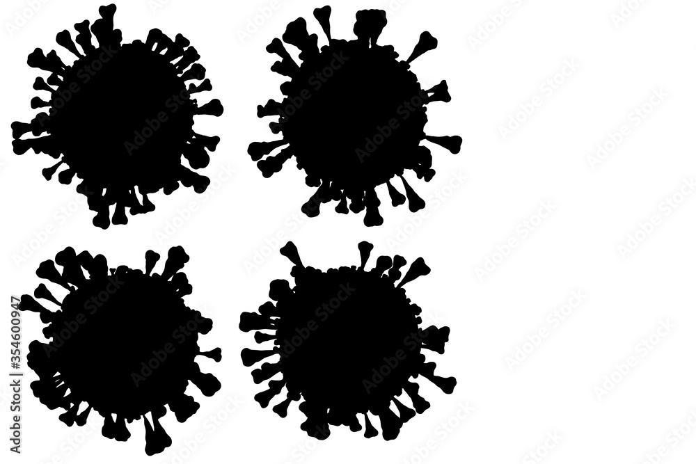 COVID-19 COrona VIrus ink silhouette COVID-19 COrona VIrus ink silhouette