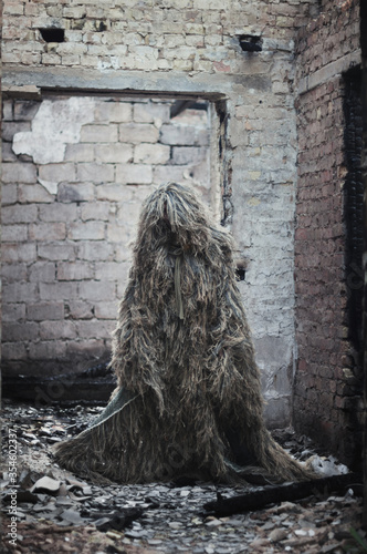 camouflage ghillie suit for snipers and intelligence agents.