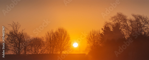 Winter Sunrise in Perry Green, Much Hadham, Hertfordshire. UK