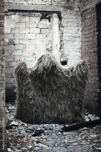 camouflage ghillie suit for snipers and intelligence agents.