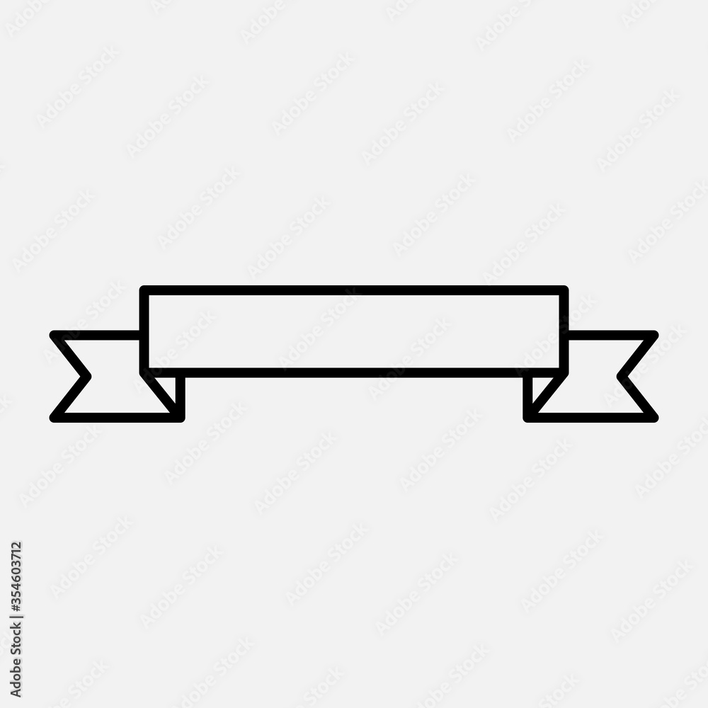 Ribbon line icon. decoration symbol. logo. Outline design editable stroke. For yuor design. Stock - Vector illustration.