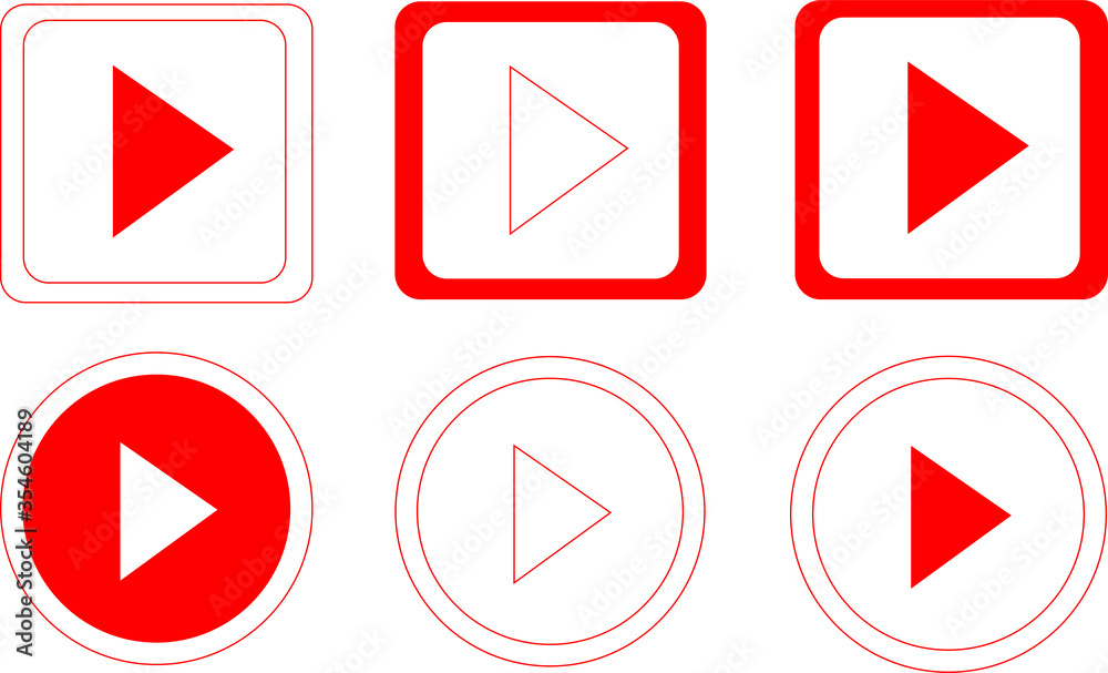 Live video streaming vector icons. Red buttons illustration for live streaming. Broadcasting, online video stream elements for TV blogs, shows, broadcast, news Live video streaming vector icons. Red buttons illustration for live streaming. Broadcasting, online video stream elements for TV blogs, shows, broadcast, news