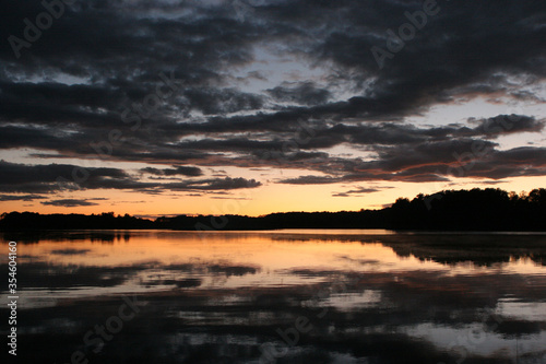 Sunset over lake Rubikiai photo