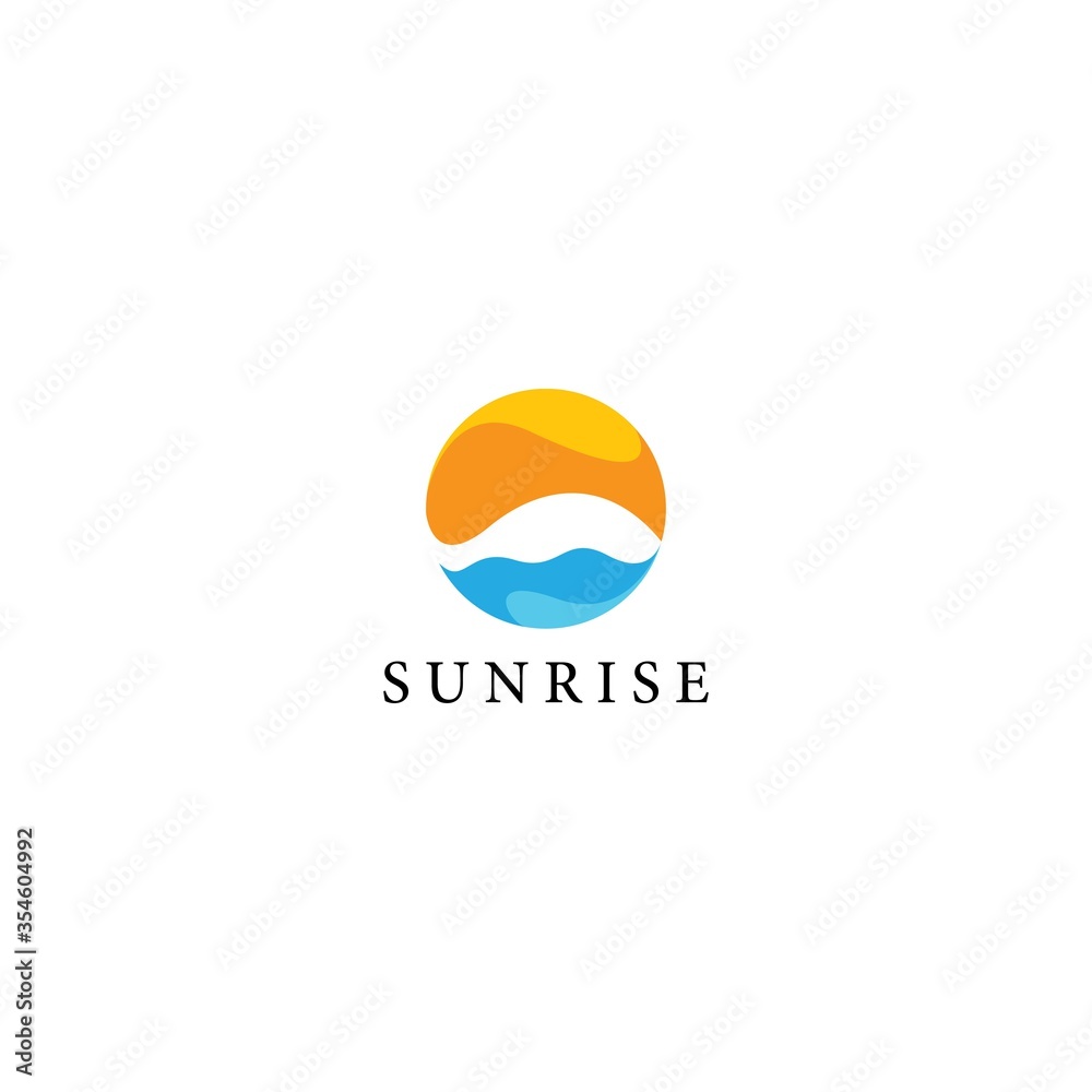 Sunrise logo template vector icon illustration