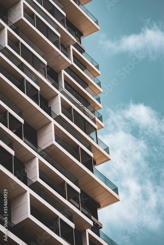 Architecture structure of an high rise apartment building in Frankfurt am Main