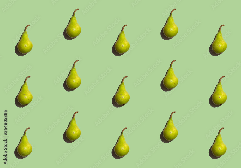 Pear pattern isolated on soft pastel background. Fresh fruit. Nature food. Pear pattern isolated on soft pastel background. Fresh fruit. Nature food.