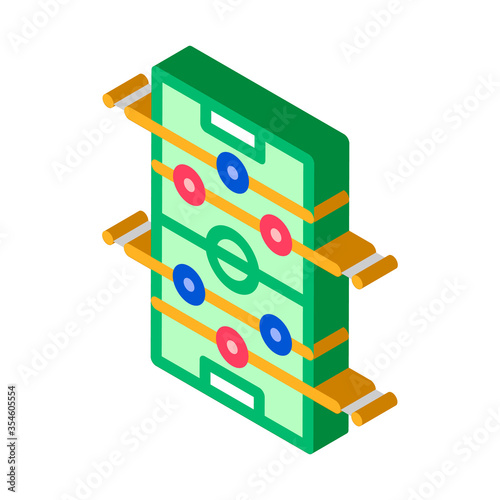 Interactive Kids Table Football vector isometric sign. color isolated symbol illustration