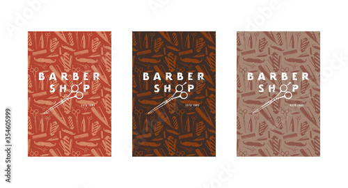 Set of templates flyer for barbershop