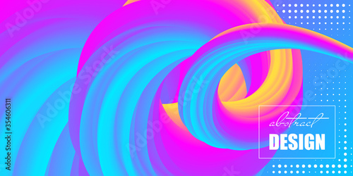Colorful abstract background with futuristic gradient waves. Trendy illustration for business poster, web banner, landing page or cover