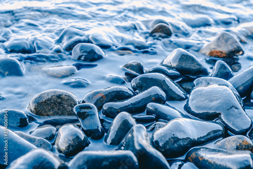 Stones in the water on the lake