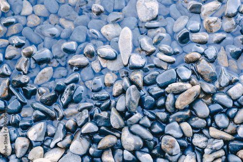 Stones in the water on the lake