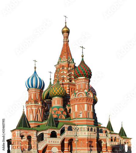 Tela The Cathedral of Vasily the Blessed, or Saint Basil's Cathedral, isolated on whi