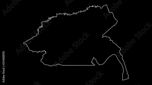Guainia Colombia map outline animation photo
