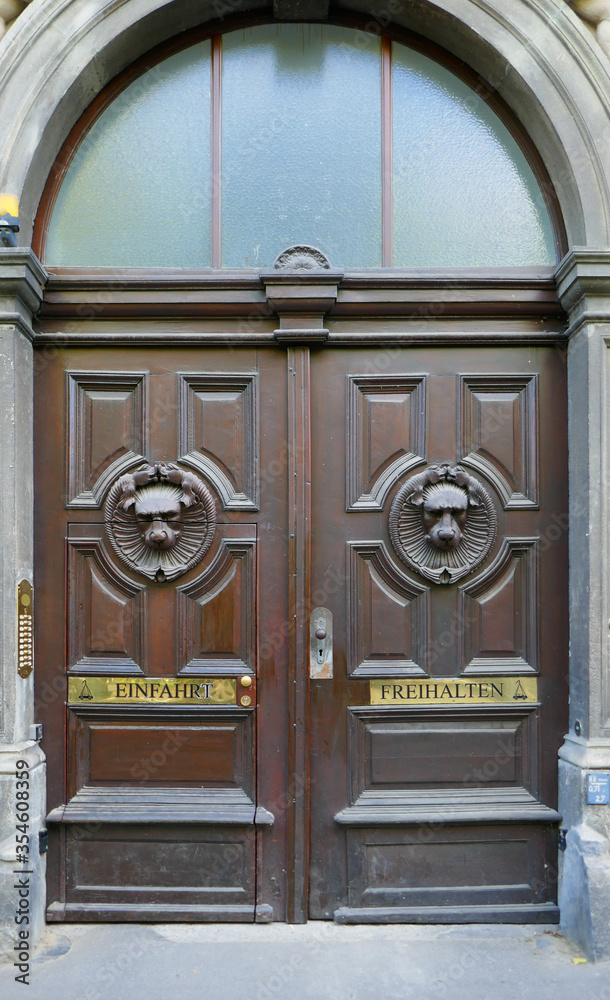 Beautiful old doors in the old city of Europe.