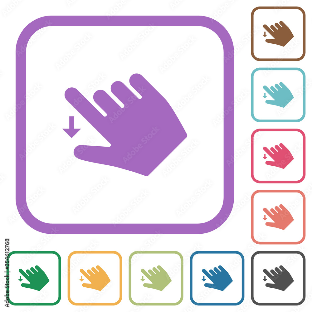 Right handed move down gesture simple icons Right handed move down gesture simple icons