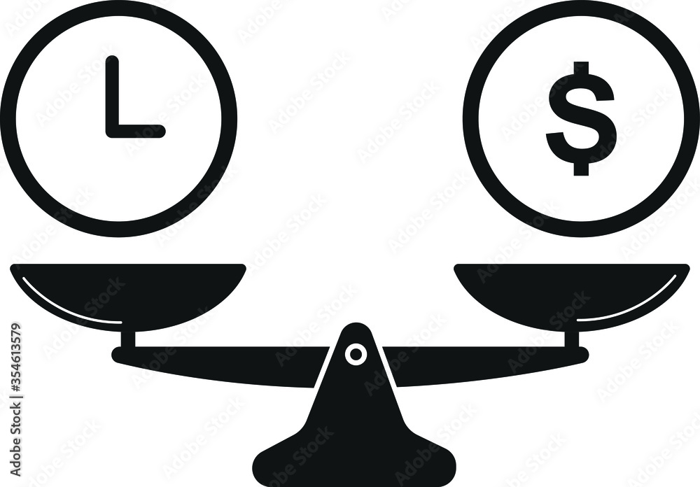 scale icon money vs time balance icon scale icon money vs time balance icon