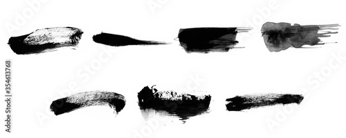 Vector illustration of a beautiful silhouette of a black brushes for painting