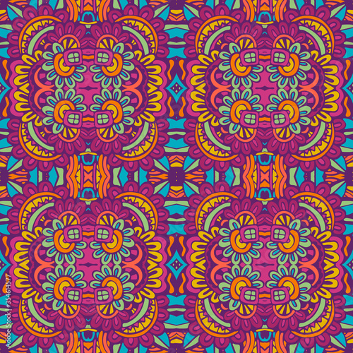 Ethnic tribal festive pattern for fabric. Abstract Doodle style seamless pattern ornamental. Mexican design