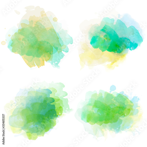 Watercolor stains set isolated on white background