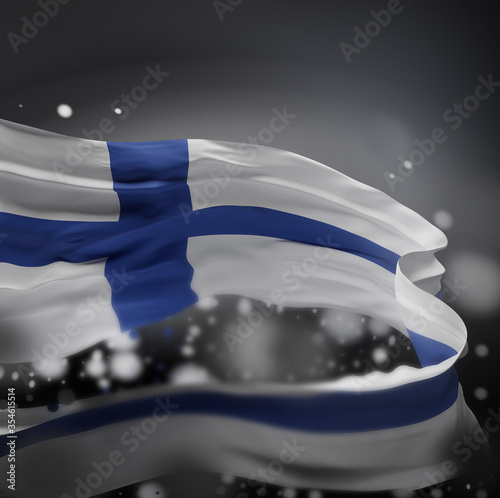 FINLAND Colors Background,FINNISH National Flag( 3D Render)
