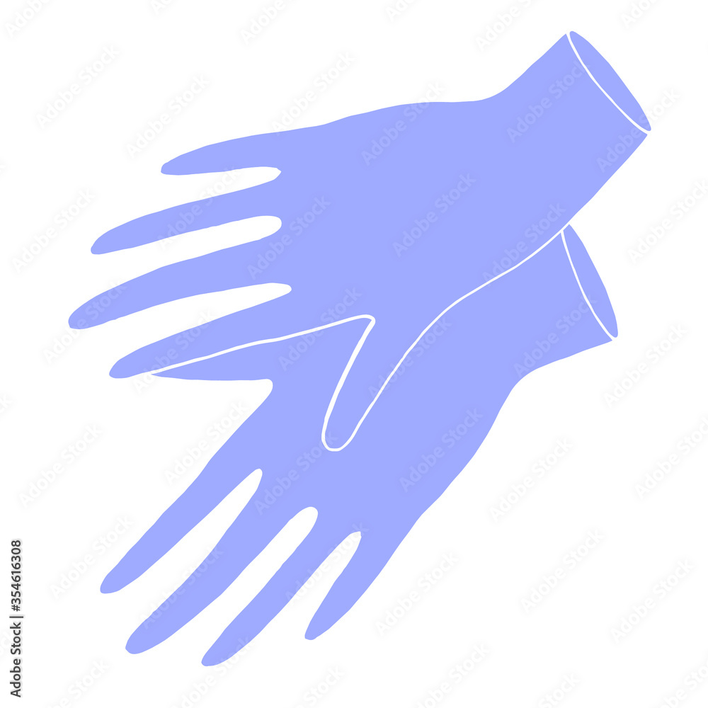 Line art black and white disposable nitrile gloves. Protective wear for hair coloring. Hairdresser equipment vector illustration for icon, label, certificate, brochure, coupon or banner decoration Line art black and white disposable nitrile gloves. Protective wear for hair coloring. Hairdresser equipment vector illustration for icon, label, certificate, brochure, coupon or banner decoration