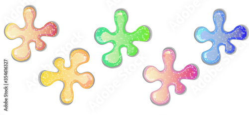  multi-colored slime on a white background with sparkles, workpiece, templates, objects, vector graphics. vector drawing