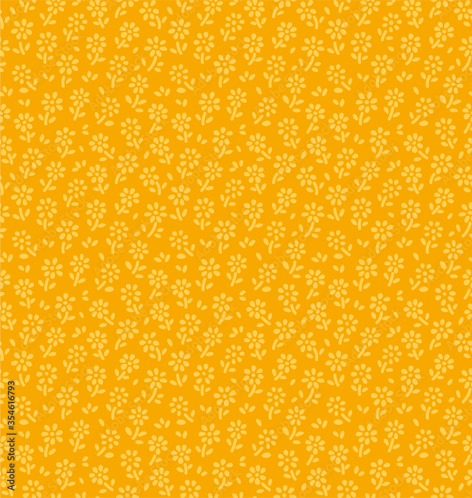 Vector seamless pattern. Pretty pattern in small flower. Small pale yellow flowers. Yellow background. Ditsy floral background. The elegant the template for fashion prints. Vector seamless pattern. Pretty pattern in small flower. Small pale yellow flowers. Yellow background. Ditsy floral background. The elegant the template for fashion prints.